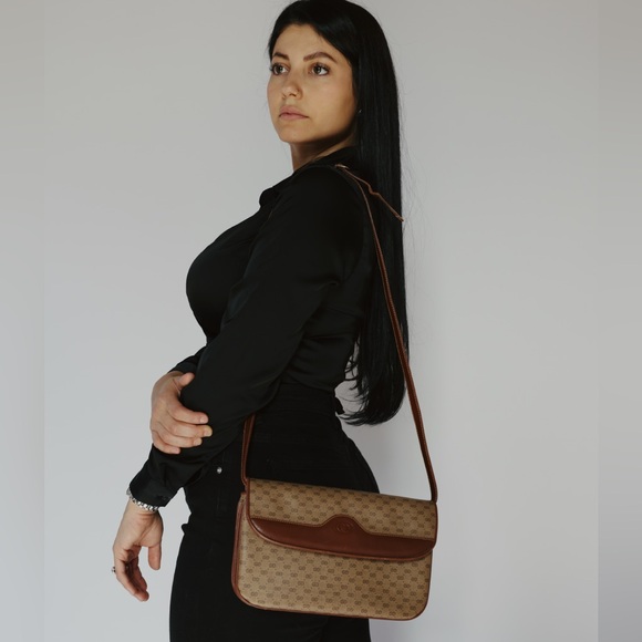 Gucci micro gg web brown vintage authentic crossbody - Picture 1 of 12